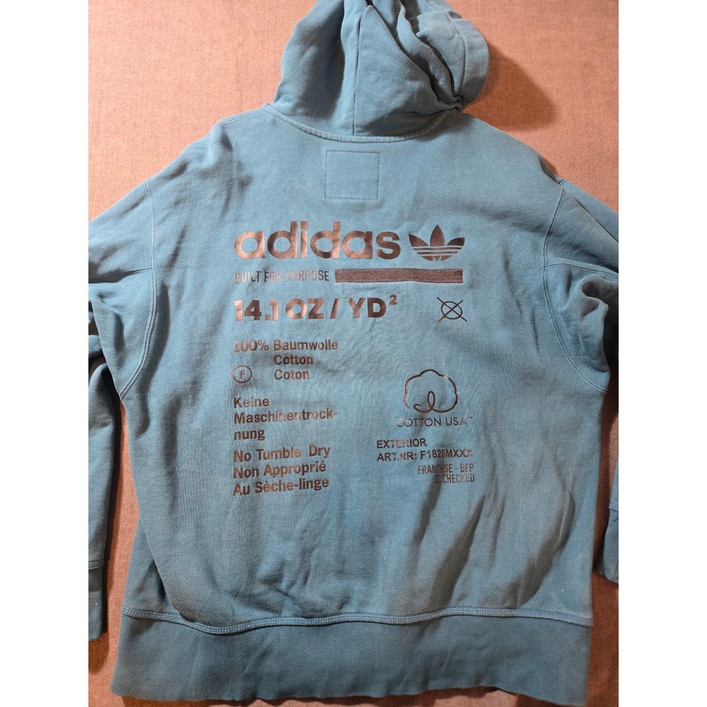 Adidas Kaval Hoodie Men Medium Blue Originals Graphic Full Zip Hooded Sweatshirt